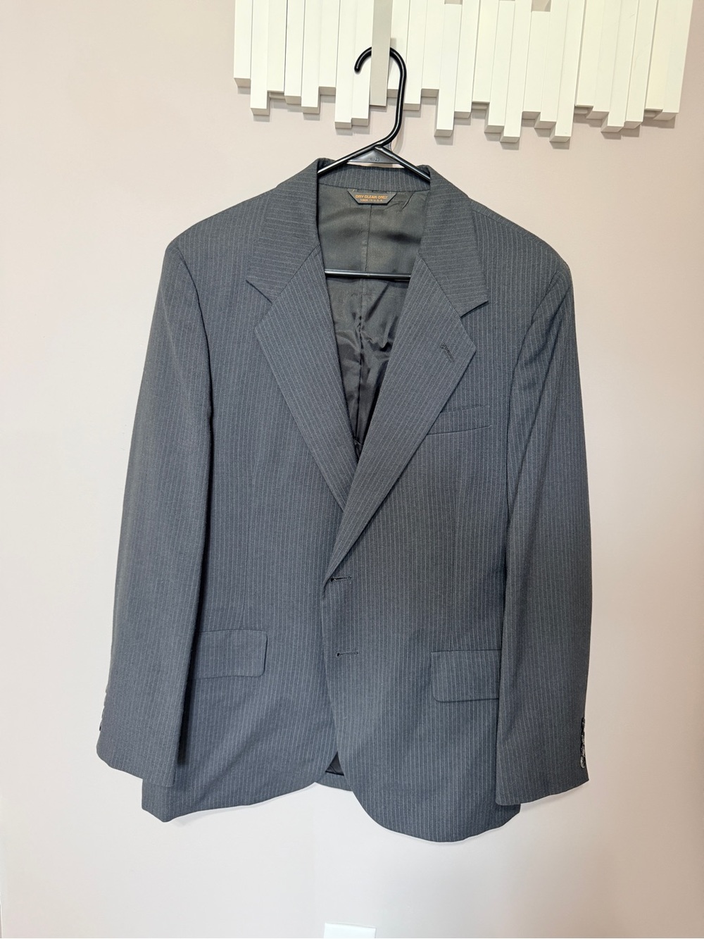 Men's Pinstripe Notch Lapel Blazer - Gray